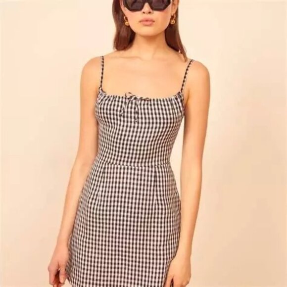 Reformation Violaine Linen Gingham Dress - Picture 1 of 5